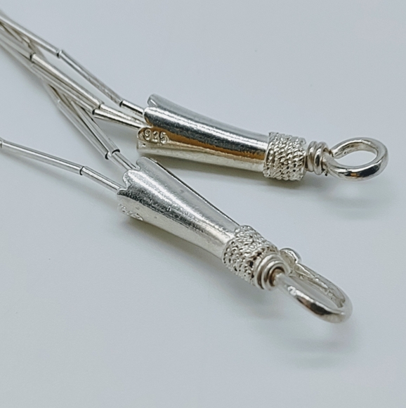 Vintage Sterling Liquid Silver Amethyst Tassel Necklace - Picture 8 of 11